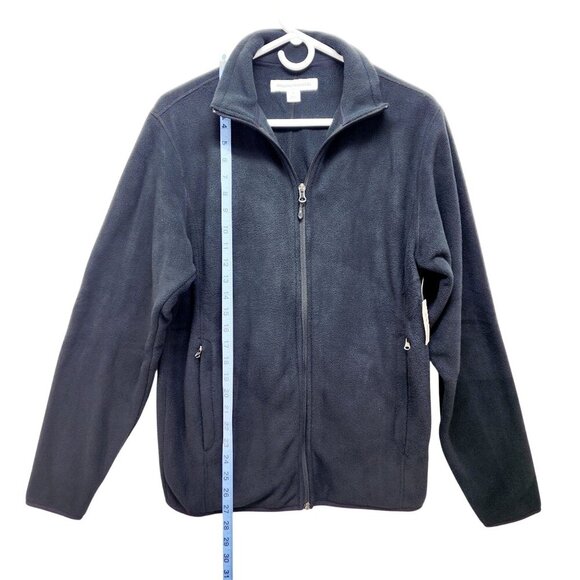Essentials Size XS Black Full-Zip Fleece Jacket With Pockets Women - Picture 5 of 9